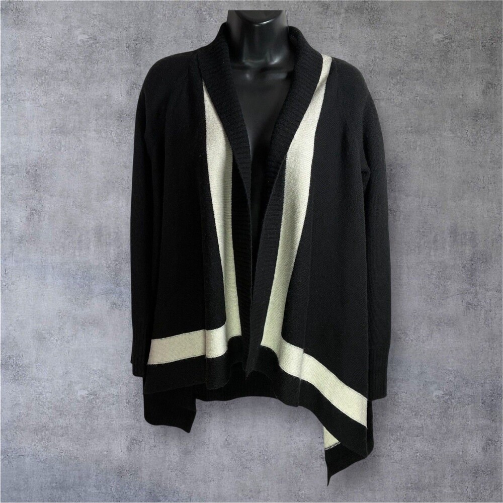 Banana Republic Cardigan Sweater Womens Small Black Cashmere Merino Wool Luxury
